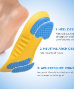 Sports Shoe Insoles (2 Pairs) Sports Shock Absorption Shoes Insoles Plantar Fasciitis Orthotic Heel Pain Relief Memory Foam Inserts 2pairs-S: Men’s 2-5 / Women’s 4-5.5 / Kids 1.5-4 8 61qX55ZVEWL