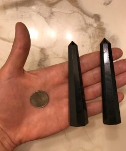 Jet Black Tourmaline Healing Tower Crystal Obelisk Meditation Protection Evil Energy Positivity Agate Approx 3 inch Long Black 30 61qXcHaCnVL