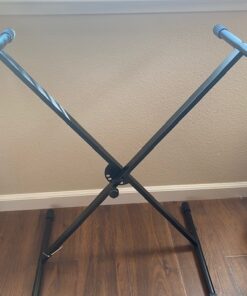 Stage Rocker Single-X Style Classic Folding Keyboard & Digital Piano Stand, Adjustable Width & Height, Durable & Sturdy, Easy to Assemble for Travel/Storage, Sleek Black, Powered by Hamilton(SR524000) 36 61qY v0pnOL 1