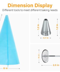 Alternative view of Kootek 32-Piece Piping Bags and Tips Set with 24 Icing Piping Tips, 2 Reusable Pastry Bags 12 Inch, Reusable Piping Icing Bags and Tips, Cake Decorating Kit for Frosting Cookie, Cupcake