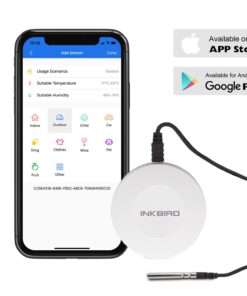 Inkbird Thermometer and Hygrometer Smart Sensor Data Logger with Waterproof External Probe Magnet Alert for Android and iOS Used for Food Storage Brewing Reptiles Instrument IBS-TH1. IBS-TH1+Probe. 28 61qZ3SNSeaL