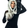 Husky Animal Hood Paws Ears Mittens Gloves