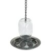 Natural Metal and Mason Jar Hanging Birdfeeder Tray on Chain