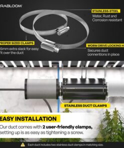 TerraBloom 6-Inch Dryer Vent Hose 25 Feet - Advanced 3-Layer Aluminum Flexible Duct for HVAC with 2 Bonus Clamps - 6-Inch Silver Ducting, Ventilation Hose, Dryer Duct Hose & Grow Tent 6" X 25 FT (SILVER) 13 61qcrYS6eqL 1