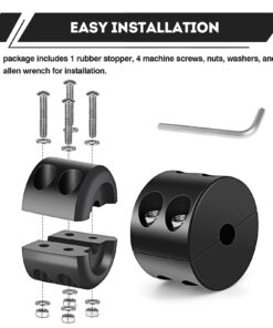 Winch Stopper for Cable. Truck UTV ATV Rubber Winch Cable Stopper, Protects Towing Hook, Synthetic Rope, Cable Line from Wear or Damage, Hawse, Bumper. Quick Installation with Tools. (Black) black 17 61qde dFKBL