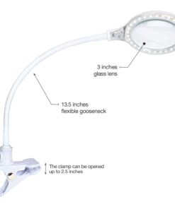 Alternative view of Brightech LightView Flex Magnifying Desk Lamp, 1.75X Light Magnifier, Adjustable Magnifying Glass with Light for Crafts, Reading, Close Work White