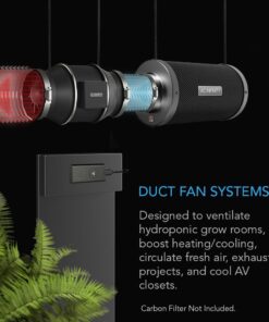 Alternative view of AC Infinity CLOUDLINE S8 PRO, Quiet 8” Inline Duct Fan with 10-Speed Controller, EC-Motor Ventilation Exhaust Fan for Heating Cooling Booster, Grow Tents, Hydroponics 8-Inch PRO, Speed Controller