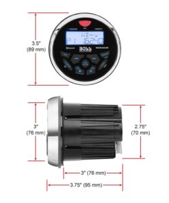 BOSS Audio Systems MGR350B Marine Gauge Stereo System - Digital Media MP3 Player, Bluetooth Audio Head Unit, No CD Player, USB, AM/FM Radio Receiver, Weatherproof MGR350B Receiver 32 61qqDBS9qmL