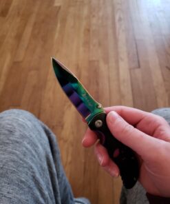 Wild Turkey Handmade Rainbow Frame with Black Overlay with Elk Cutout Knife Original version 44 61qrJZzmuxL