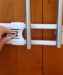 Adoric Sliding Cabinet Locks, 4-Pack U Shaped Baby Safety Locks, Childproof Cabinet Latch for Kitchen Bathroom Storage Doors, Knobs and Handles (White) 4 Count (Pack of 1) 37 61qvr4M4HHL