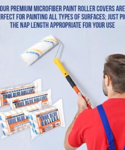 True Blue 4" Professional Paint Roller Covers, 4 Inch, Best for All Types of Painting Surfaces, Refill Bulk Pack (20, 3/8" Nap) 20 14 61qvuSnf6L