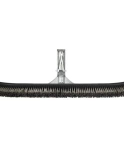 Poolmaster 20183, 18 Inch, 18-Inch Aluminum-Back Swimming Pool Algae Brush with Stainless Steel Bristles, Premier Collection, Black Steel Brush 12 61r2dsy1CjL