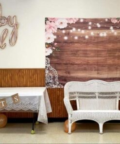 Funnytree 7X5ft Flowers Wood Lace Rustic Backdrop Wedding Floral Photography Background Wooden Board Floor Bridal Shower Baby Birthday Party Bride Banner Photo Studio 7'x5' Pink 23 61r6FAvb2RL