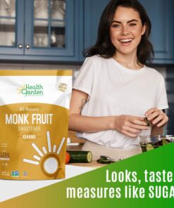 Health Garden Monk Fruit Sweetener, Classic - Non GMO - Gluten Free - Sugar Substitute - Kosher - Keto Friendly (3 lbs) 3 Pound (Pack of 1) 21 61r7ho5wS8L