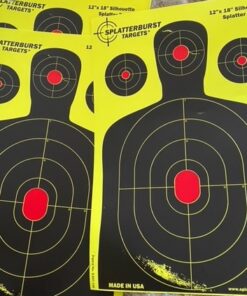 Splatterburst Targets - 12 x18 inch - Silhouette Splatter Target - Easily See Your Shots Burst Bright Fluorescent Yellow Upon Impact - Made in USA 10 pack 28 61r8gIst3nL