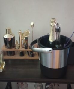 Oggi Insulated Ice Bucket, 4 Quart / 3.8 L, Stainless Steel, Black 4-Quart Stainless Steel Bucket with Ice Scoop 32 61r924iiBTL