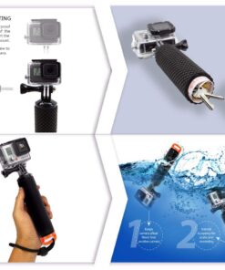 Waterproof Floating Hand Grip Compatible with GoPro Hero 12 11 10 9 8 7 6 5 4 3 3+ 2 1 Session Black Silver Camera Handler & Handle Mount Accessories Kit for Water Sport and Action Cameras (Orange) 28 61r9TJmpSAL 2