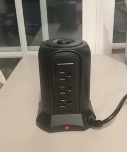 Power Strip Tower Surge Protector, BEVA Surge Protector Tower with 9 AC Outlet and 4 USB Ports, 18AWG 6.5 Feet Extension Cord, 3-Prong Flat Plug, Multiple Outlets for Office Apartment Dorm Essentials 6.5ft-Black 39 61r9u0cLeaL