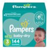 Diapers Size 3, 144 Count - Pampers Baby Dry Disposable Baby Diapers, Giant Pack 12 61rDAZz1OtL