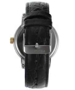 Peugeot Men's Mechanical Hand Wind Dress Watch - Stainless Steel Case w.Leather Band Black 8 61rDvDq4AL