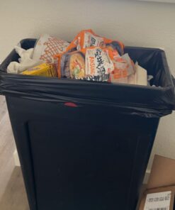 Rubbermaid Commercial Products Slim Jim Plastic Rectangular Trash/Garbage Can With Venting Channels, for Kitchen, Office, Workspace, 23 Gallon, Black - FG354060BLA 1 22 61rFMAKO10L