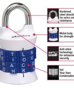 Master Lock Word Combination Lock, Set Your Own Word Lock for Gym and School Lockers, Colors May Vary, 1535DWD Word Combo 1 Pack 21 61rGBdJ7iqL