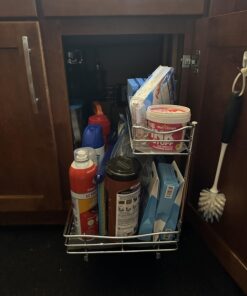LYNK PROFESSIONAL® Slide Out Under Sink Cabinet Organizer - 11.5 in. wide x 18 inch deep - Sliding Pull Out Shelf for Inside Kitchen Cabinet or Under Sink - Lifetime Limited Warranty – Chrome 11.5x18 Chrome 44 61rHMWbdbL
