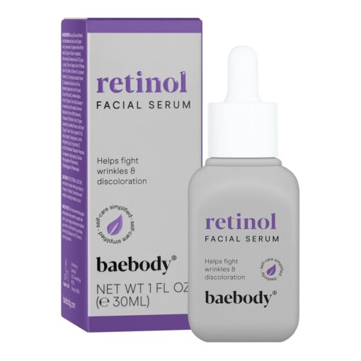 Baebody Critically Acclaimed Retinol Topical Facial Serum with Vitamin E, Hyaluronic Acid, Jojoba Oil, 1 Oz Retinol Serum