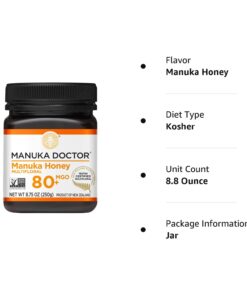 MANUKA DOCTOR - MGO 80+ Manuka Honey Multifloral, 100% Pure New Zealand Honey. Certified. Guaranteed. RAW. Non-GMO (8.75oz) Multifloral MGO 80 8.75 Ounce 23 61rJSIPRgFL