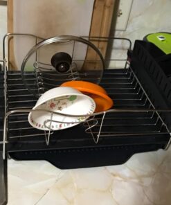 Polder KTH-615 Dish Rack & Tray 4 PC Combo– Advantage System Includes Rack, Drain Tray, Removable Drying Tray & Cutlery Holder – Stainless Steel & Plastic 4-piece 64 61rKEURCxSL