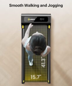 UREVO Under Desk Treadmill, Walking Pad for Home/Office, Portable Walking Treadmill 2.25HP, Walking Jogging Machine with 265 lbs Weight Capacity Remote Control LED Display Black One Size 30 61rLuxpIrTL