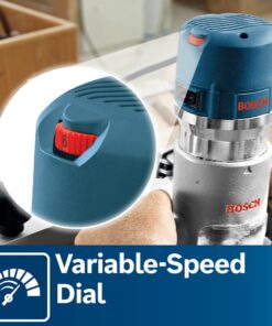 BOSCH 1617EVSPK Wood 12 Amp Router Tool Combo Kit - 2.25 Horsepower Plunge Router & Fixed Base with a Variable Speed 35 61rMKu9PRL 1