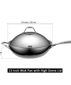 Alternative view of Cooks Standard Wok Multi-Ply Clad Stir Fry Pan, 13" with High Dome lid, Silver