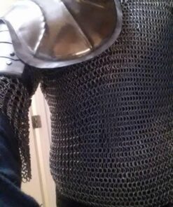Chain Mail Haulberk Long Shirt w/ Head Coif Knight Armor SCA 9 61rRHVmPniL