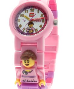 Alternative view of LEGO Time Teacher 9005039 Pink Kids Minifigure Link Buildable Watch, Constructible Clock and Activity Cards | pink/white | plastic | 25mm case diameter| analog quartz | boy girl | official