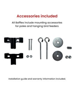 Predator Guard Squirrel Baffle - Protects Hanging Bird Feeders and Poles - Raccoon and Squirrel Proof Your Bird Feeders and Bird Houses - Anti-Rust Galvanized Steel - 17 inch 24 61rUz7gcf8L