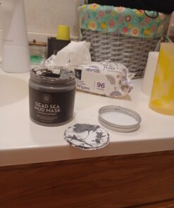 Pure Body Naturals Dead Sea Mud Mask - Face Mask and Body Mud for Acne, Blackheads, and Oily Skin - Facial Self Care for Men and Women - Minimize Pores with Deadsea Mud, Clay, Charcoal - 8.8 Ounce 48 61rWUXwXwKL