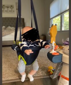 Evenflo Exersaucer Johnny Jumper Featuring Easy-to-Use Clamp Attachment for Quick and Tool-Free Set Up and Adjustable Straps to Customize the Height for Your Child, Owl 33 61raXJXVbvL