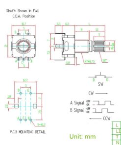 Anmbest 10PCS 20mm 5Pins 360 Degree Rotary Encoder Code Switch Digital Potentiometer with Push Button and Orange Knob Cap DIY Kit for Arduino Raspberry pi 13 61racFg2AyL