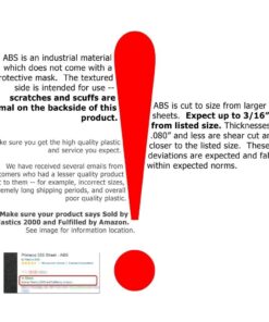 ABS Sheet - .118" Thick, Black, 12" x 24" Nominal Thickness .118", Size 12" x 24" 6 61rd6DaboL