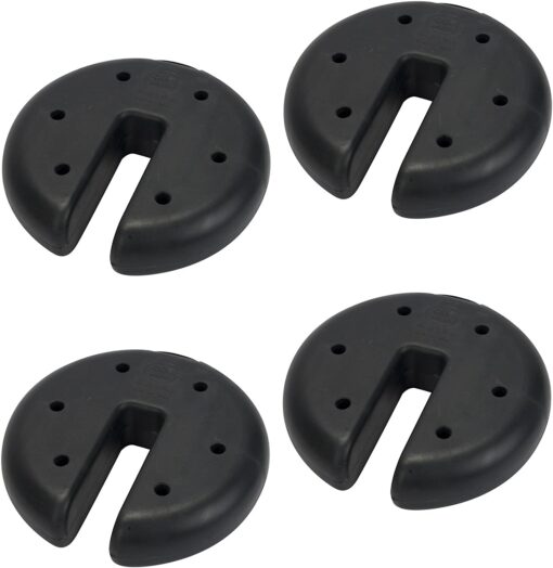 Quik Shade Set of 4 Heavy Duty Weight Plates for Securing Instant and Pop-Up Canopies and Tents,Black 16 x 8 x 8.5"