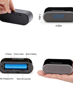 Hidden Spy Camera Clock HD 1080P IP Cameras with Night Vision/Motion Detection/Loop Recording, Nanny Cam for Home Security Monitoring (Black) 11 61reqoPNb4L