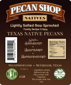 Alternative view of Pecan Shop Unsprayed Sprouted 2 lb Raw Wild-Harvested Family Recipe Crispy Sea Salt Texas Native Pecans-Fresh Direct Ship Lightly Sea Salted 2 Pound (Pack of 1)