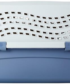 Amazon Basics - 2-Door Top-Load Hard-Sided Dogs, Cats Pet Travel Carrier, Gray & Blue, 22.8"L x 15.0"W x 13.0"H Two-Door Top-Load 52 61rjQOpXjL 1