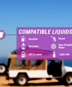 TERA PUMP Automatic Shut-off Fuel Transfer Battery (2 D Batteries) Operated Pump with Auto-Stop Sensor, No Spills, 2ft Hose, Portable & Powerful Flow Rate at 2.4 GPM For Gas, Diesel, Kerosene Purple 17 61rkQlInuOL