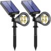 URPOWER Solar Lights Outdoor, Adjustable Solar Spot Lights Outdoor, 2-in-1 Waterproof Solar Landscape Spotlights Wall Light, Dusk-to-Dawn Solar Powered Outdoor Light for Garden, Yard (2 Pack Warm) 2 Pack Warm White 4 61rkgL7a6ML