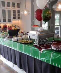 Beistle Plastic Game Day Football Tablecover for Rectangle Tables Sports Tableware Touchdown Tailgate Party, 54" x 108", Green/White 1 Pack 32 61rlBGdkOpL