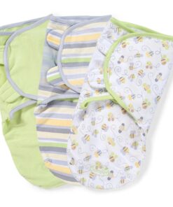 SwaddleMe Original Swaddle - Size Small/Medium, 0-3 Months, 3-Pack (Busy Bees) Easy to Use Newborn Swaddle Wrap Keeps Baby Cozy and Secure and Helps Prevent Startle Reflex Busy Bees 20 61rn nwbROL