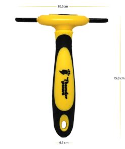 Thunderpaws Best Professional De-Shedding Tool and Pet Grooming Brush, D-Shedz for Breeds of Dogs, Cats with Short or Long Hair, Small, Medium and Large (Yellow) Yellow 28 61rnlACLn3L