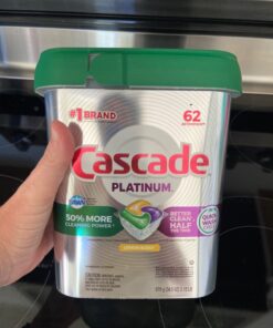 Cascade Platinum Dishwasher Pods, Dishwasher Detergent Pod, Dishwasher Soap Pod, Actionpacs Dish Washing Pod, Lemon, 62 Count Dishwasher Detergent Pods 62 Count (Pack of 1) 42 61roRRDGOPL